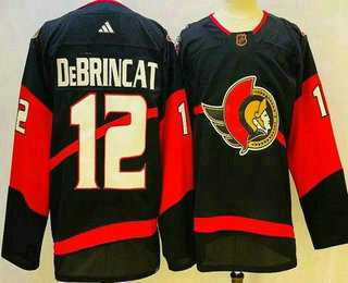 Men%27s Ottawa Senators #12 Alex DeBrincat Black 2022 Reverse Retro Authentic Jersey->ottawa senators->NHL Jersey